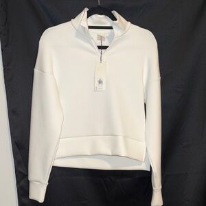 Elegant White Half-Zip Sweatshirt for Women